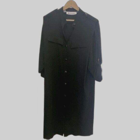 Vintage Ms. Chaus - Shirt Dress Midi Length - sz 16 - Picture 1 of 8
